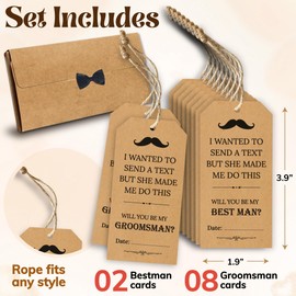 Stofinity - Regalo de propuesta para padrinos de boda - 8 tarjetas Will You Be My Groomsman, 2 regalos de propuesta Will You Be My Best Man, regalo de mejor hombre del novio, juego de tarjetas de