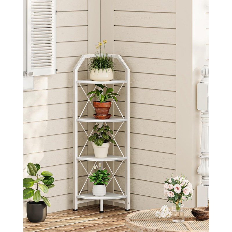 CHOEZON 4-Tier Corner Shelf, Industrial Corner Bookshelf, 47.6" Corner Storage