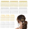 WUSJCOF 12 Stück Metall-Seitenkämme mit 10/5 Zähnen,Schleierkämme,Haar-Seitenkämme für Damen,Haar-Accessoires,Chignon-Clip (Silber
