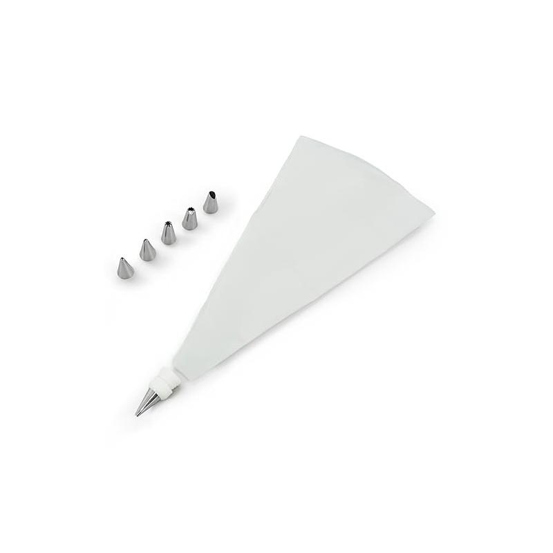 Zenker Icing Bag Set with 6 Stainless Steel Nozzles and