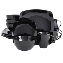 Soho Lounge Square 16-Piece Dinnerware Set - Black
