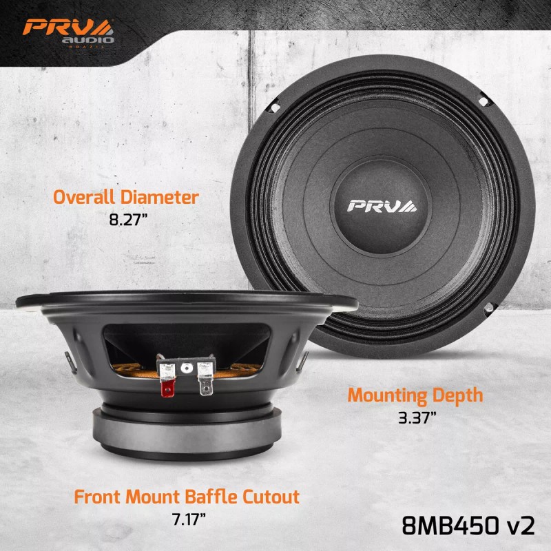 PRV Audio 4x PRV Audio 8MB450 Midbass Car Audio 8"