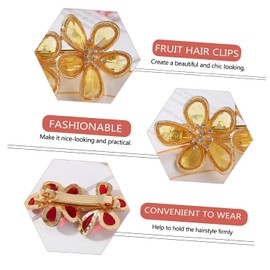 Austrian Crystal Bridal Hair Barrettes, Rhinestones Vintage Hair Clips, Sparkly Glitter Crystal Hairgrip Wedding Hair Headwear Accessories for Women Girls (Yellow)