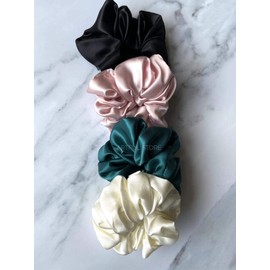 Artful, Hair scrunchy, satin Silk hair scrunchies(black, pink, white and green)