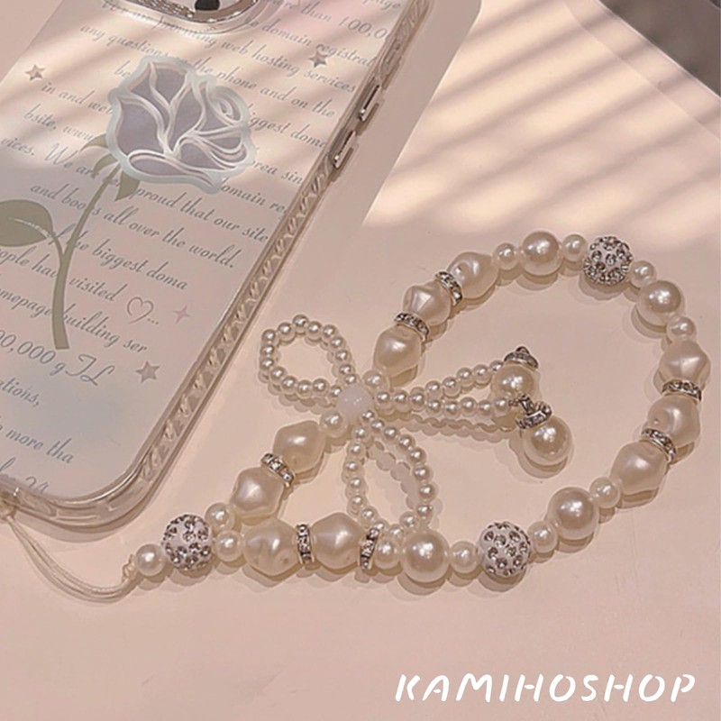 KAMIHO Beaded Strap, Korean Smartphone Strap, Cute Wrist, Smartphone Chain,
