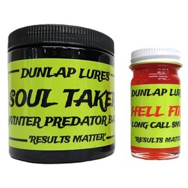 Dunlap Lures Bundle, Hellfire Lure 1oz + Soul Taker Bait 8 oz, Coyote, Fox, Bobcat Trapping Supplies, 2 Pieces