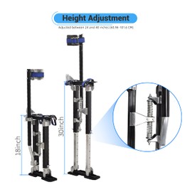 GESEXI Drywall Stilts 18-30 inch Adjustable Professional Aluminum Tool Stilt for Painting Painter Taping, Black