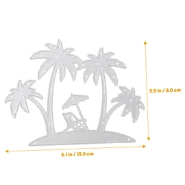 KONTONTY Beach Theme Metal Cutting Die Durable Coconut Tree Design for DIY Scrapbooking Card Making and Photo Album Crafts Accessory for Beach Parties and Creative Projects