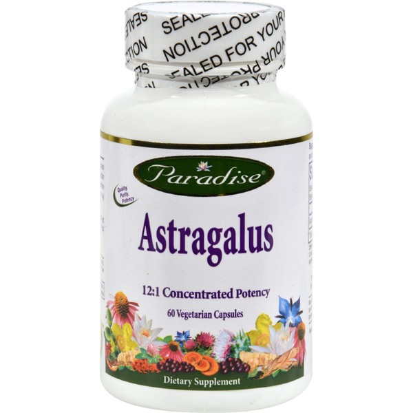 Paradise Herbs - Astragalus 12:1 Concentrated Potency - 60 Vegetarian Capsules