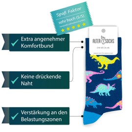 Socks Famous Designs, Paintings and People, Unisex Men/Women, Sizes 3-12, Stockings, Hipster, Painting, Funny - dino