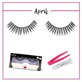 GladGirl | ‘April’ Strip Lash Kit | 100% Natural Human Hair Lashes | Invisible Band | Reusable False Eyelashes with Eyelash Glue & Applicator