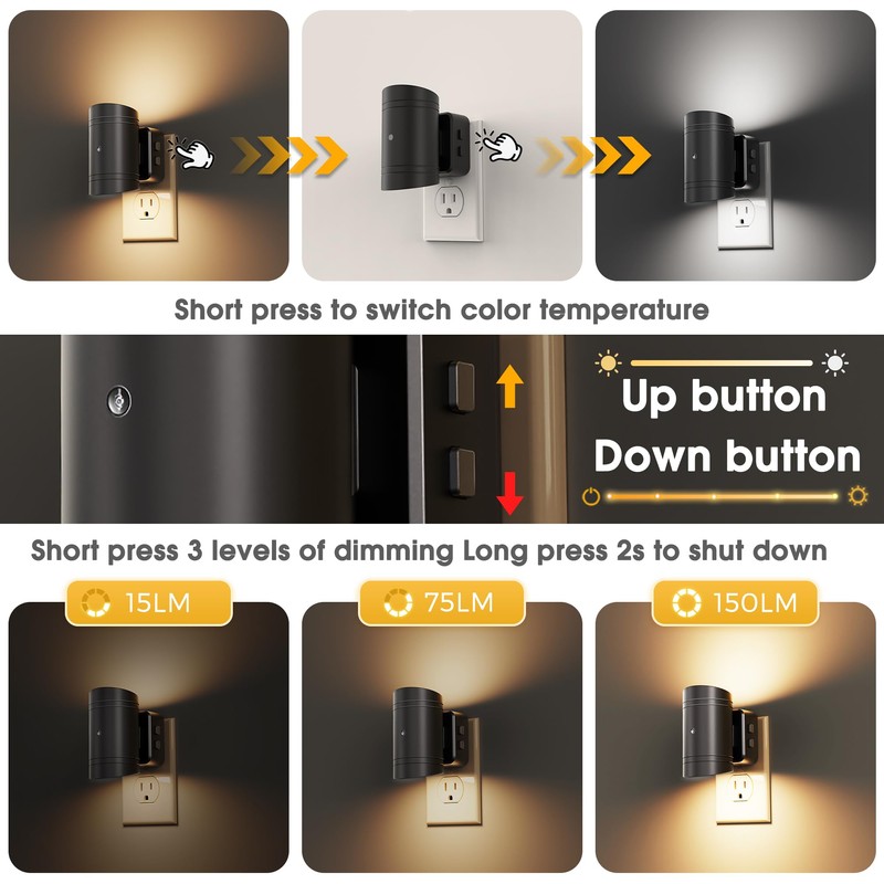 L LOHAS LED Night Light, Dimmable Night Lights Plug into