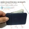 Front AH Mens Slim Wallet, Minimalist Thin Front Pocket Leather