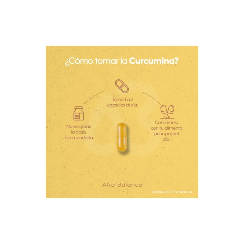 Curcumina estandarizada al 95%, con extracto de pimienta, anti inflamatorio