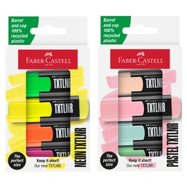 FABER-CASTELL 205272 Highlighter Set TXTLNR, 8 Markers in Pastel and Neon Colours, for Children and Adults