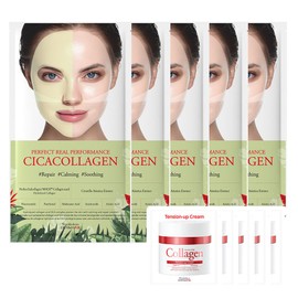 Dermapix Perfect Real Performance Cica Collagen Mask Pack 5p + Cream 1ml x 5p Set, 1 Set