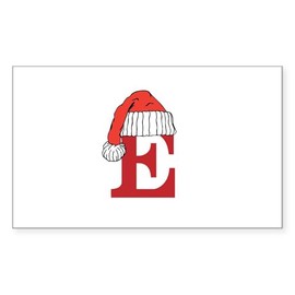 CafePress Letter E Christmas Monogram Sticker Rectangle Bumper Sticker Car Decal