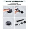 Midanya Bathroom Faucet with Waterfall Spout, Single Hole or 3-Hole