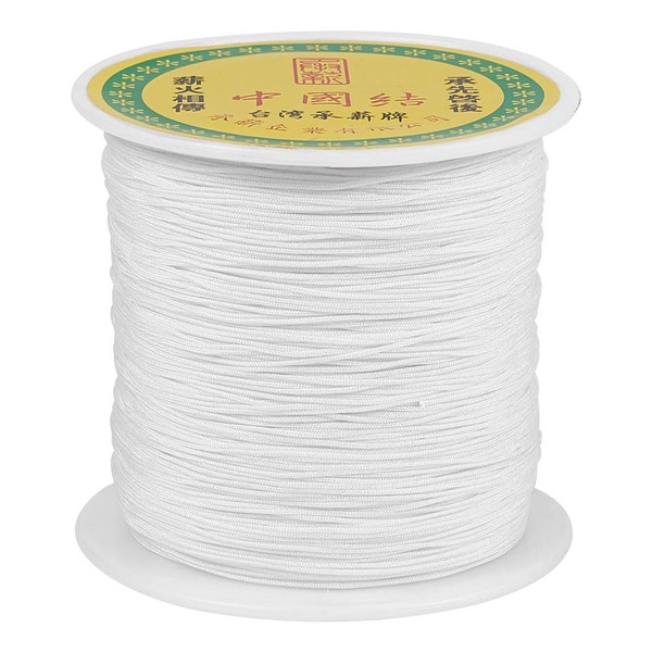 PandaHall 0.5mm White Silky Braided Nylon Thread Chinese Knot Cord