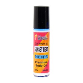 Scents & Inspiration Roll-On Fragrance Oil - Our Version of Sunset Heat for Men | Long Lasting & Alcohol-Free | Travel Size | Men's Fragrance Oil | 1/3 Fl. Oz