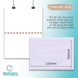 triplast 225 x 165 mm, uni, A5 Dokument geschlossenen Umschlag Portemonnaie (100 Stück)