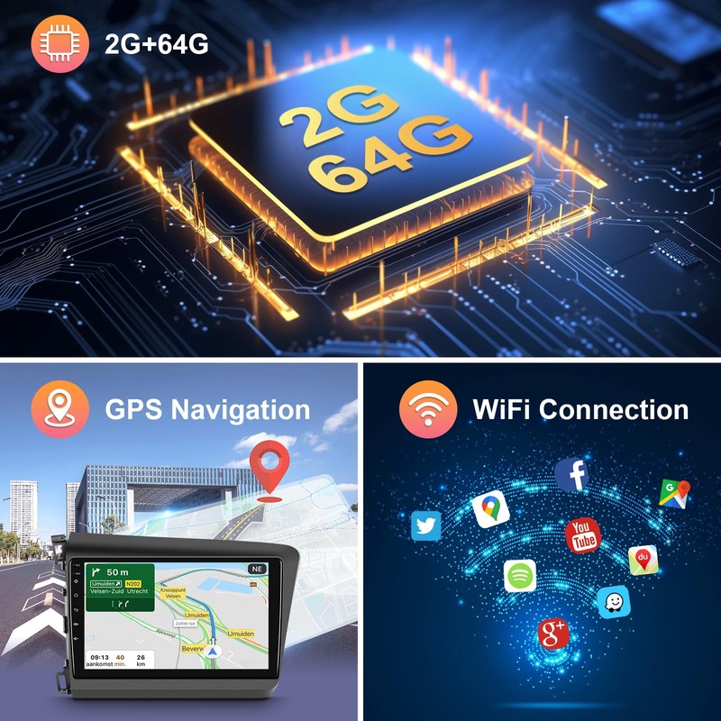 [2G+64G] Car Radio for Honda Civic 2012 2013 2014 2015
