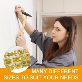 MAJOYLIFE 282pcs Picture Hooks for Hard Walls,Picture Hanging Kit,Picture Hanger Set with Picture Wire,Nails,Sawtooth,D Ring,Screw Eyes