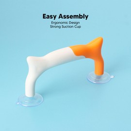 Ruler Handle Yellow White Ergonomic Easy Assembly Strong Suction Cup Ruler Grip, ABS PVC Quilting Patchwork Sewing Grip with Double Suction Cups, for Quilting