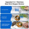 Stainless Steel Sink Drainer Anti-Clogging Basket Water Filter Sink Filter