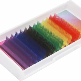 Vayator Color Lashes Thickness 0.15 D Curl Purple Blue Brown Green Red Yellow Eyelash Extensions Individual Colored Eyelashes False Mink Eyelashes (15mm)