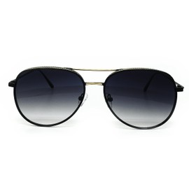O2 Eyewear FV7108-1 Premium Oversized Flat Aviator Tinted Retro Sunglass (GOLD BLACK, 61)