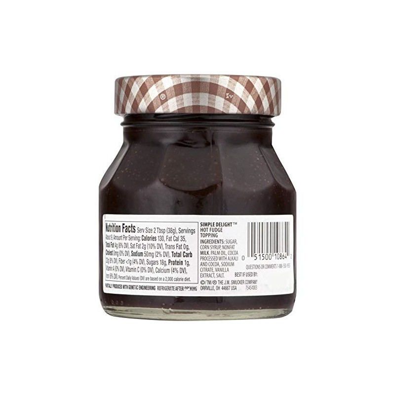 Smucker's Simple Delight Hot Fudge Topping 11.5 oz (Pack of