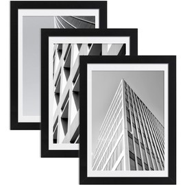ELSKER&HOME 24x36 Poster Frame Black,24x36 Frame 3 Pack Display 20x30 Pictures with Mat or 24x36 Poster without Mat, Horizontal and Vertical Wall Mounting