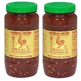 Huy Fong Sambal Oelek Ground Fresh Chili Paste (Large 18 oz Jars) 2 Pack
