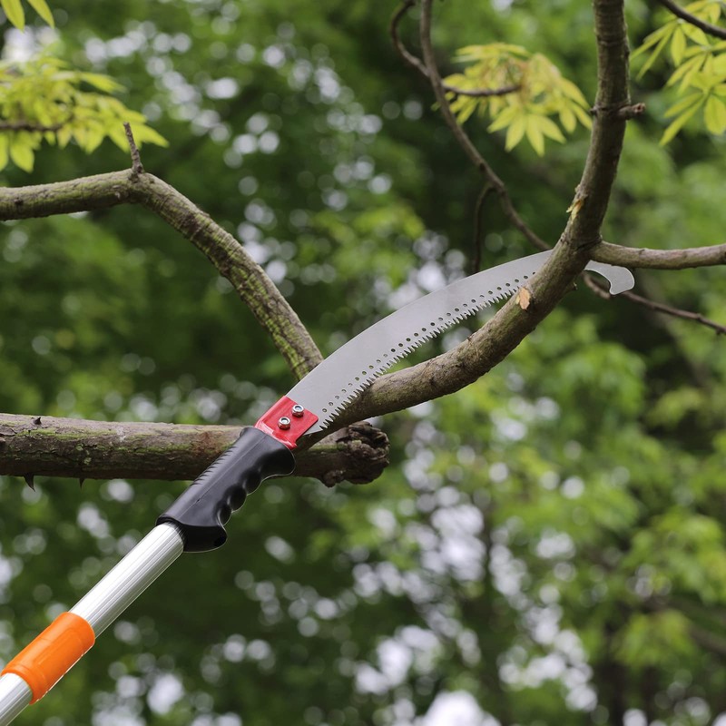 VEVOR Manual Pole Saw,4.6-9.8 ft Extendable Tree Pruner, Sharp Steel