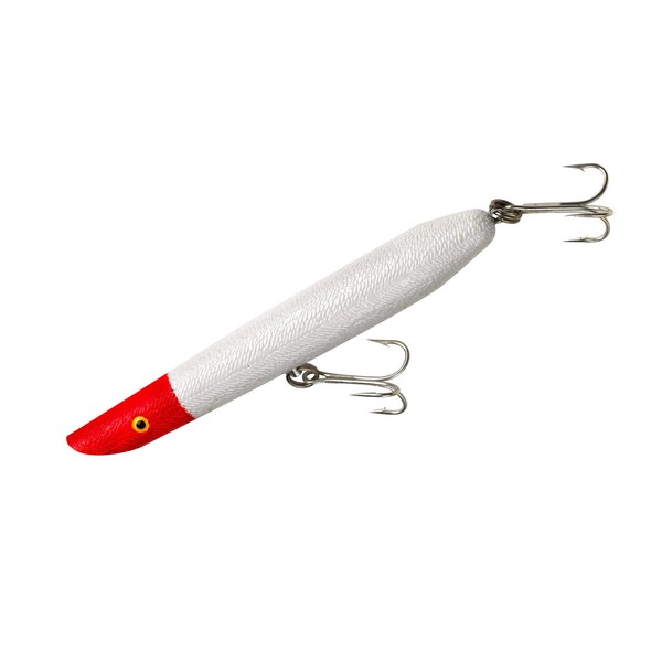 Cotton Cordell Pencil Popper Topwater Fishing Lure, Freshwater Fishing Gear and Accessories, 7", 2 oz, Pearl Red Head