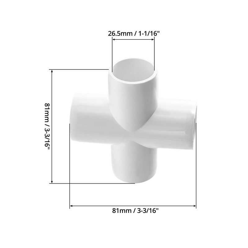 QWORK 4 Way 3/4" Cross PVC Fitting, 20 Pack PVC