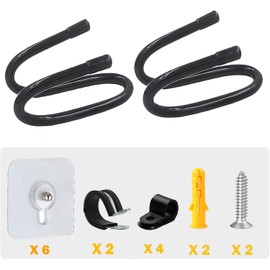 Paquete de 2 estantes organizadores para tapa de olla, soporte negro para puertas de gabinete/pared, calcomanía sin perforaciones, montaje en pared/puerta, olla a prueba de herrumbre y tapa de sartén