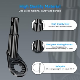 EFEALL 12mm Bike Trailer Hitch, Sturdy & Durable Steel Bike Trailer Attachment, Bicycle Hitch Connector for Kid/Pet/Dog/Cargo - Black