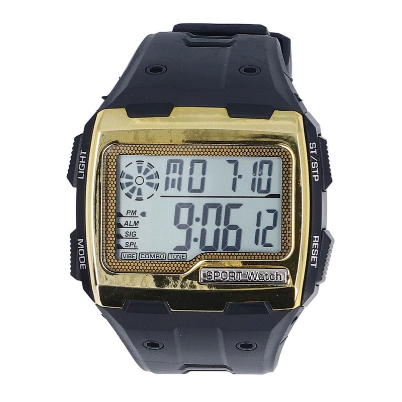 Digital Sport Watch Large Display LED Alarm Clock Shockproof 12/24