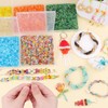 Soeoy 4000 Pcs Transparent White Glass Bugle Beads, 2 x
