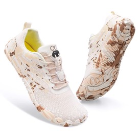 JIASUQI Mens Womens Water Athletics Shoes Quick Dry Aqua Barefoot Beach Swimming Surfing Diving Shoes(Beige Brown,5.5 Women-4 Men)