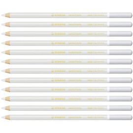 STABILO"CarbOthello" Chalk Pastel Colouring Pencil - Grey/White (Pack of 12)