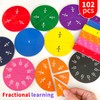 Lachilly 102 pcs Magnetic Fraction Set Colored Tiles and Circles