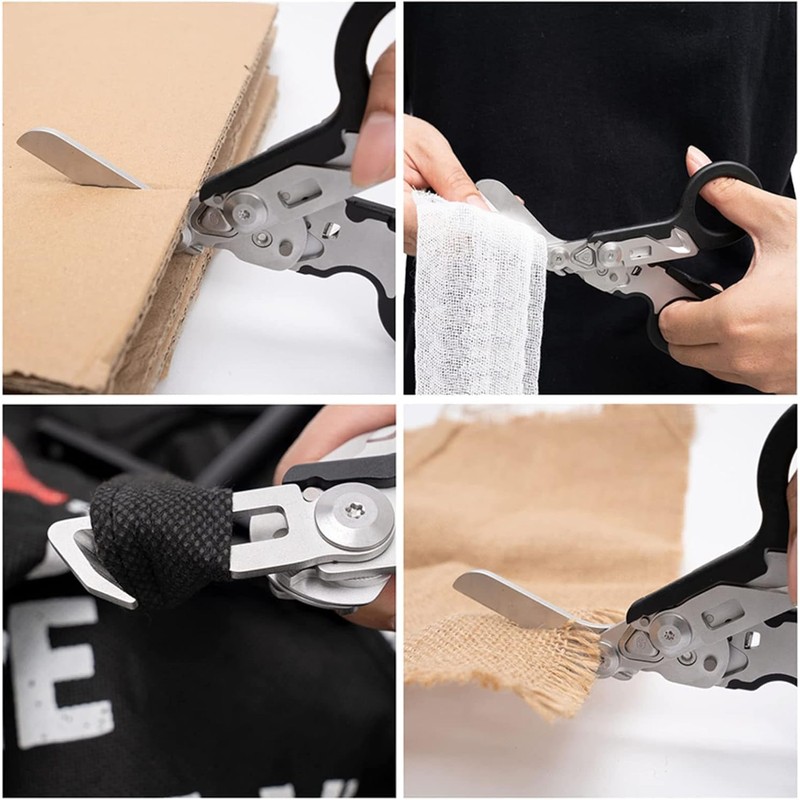 Elegital Emergency Rescue Scissor,Stainless Steel Multifunction Foldable Trauma Shears for