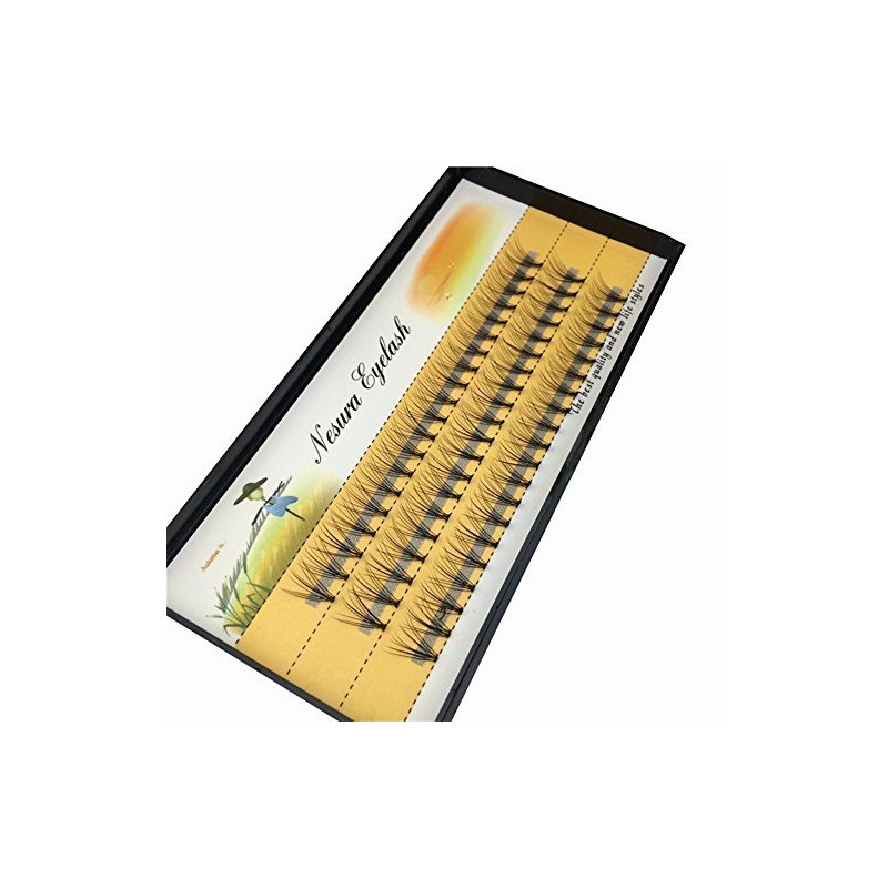 BODERMINCER 10D 60pcs Black Handmade False Eyelashes Natural Long Individual
