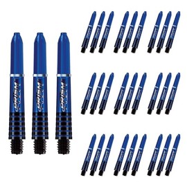WINMAU Prism Force Blue Short Polycarbonate Dart Stems (Shafts) - 10 sets per pack (30 dart stems in total)