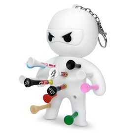 Golf Ball Tee Holder | Novelty Keychain Accessory for Bag Ninja (White)
