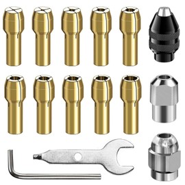 Drill Chuck Collet Set for Dremel Accessories Chuck Collet Kit（1/32" - 1/8" ）Replacement Drill Bits, with Quick Change Adapter and Rotary Drill Nut Tool