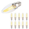 10Pcs E12 Long Filament Small LED Light Bulbs Dimmable Lamp
